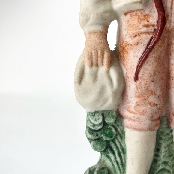 ANTIQUE German Bisque Figurines | Hand Painted Porcelain Farmers Couple | - Picture 3 of 8